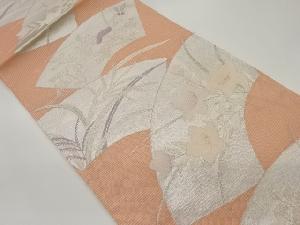 絽地紙に秋草模様織出し袋帯